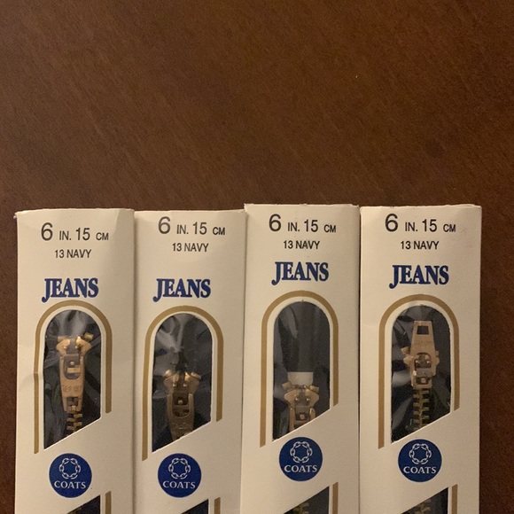 6" Jean Navy Metal Zipper Coats and Clark - Picture 2 of 3